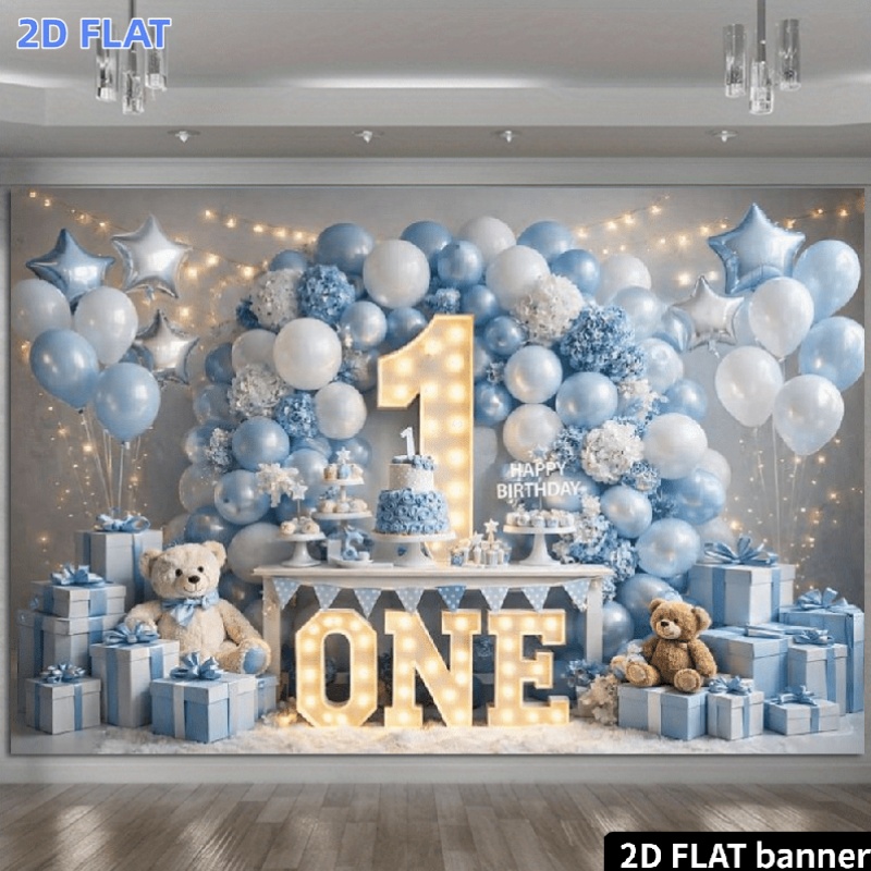 Star Flat Back - 2D flat banner, 1 blue and