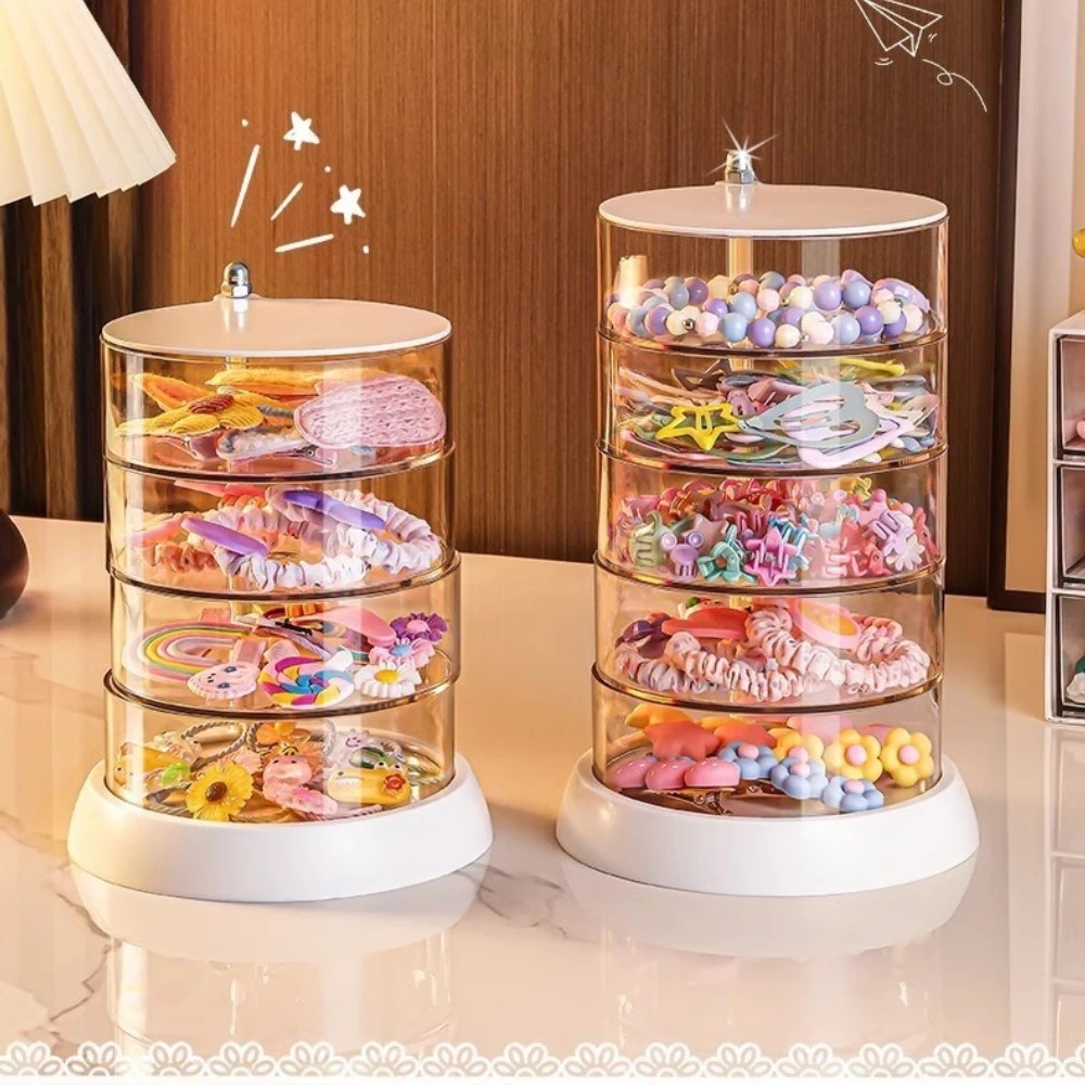 Body Jewelry Organizer - 360 Rotating Clear Hair Accessory Organizer