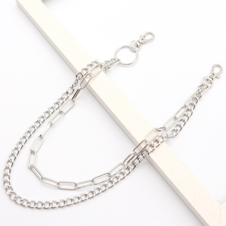 Body Jewelry High Quality - Double Chain Metal Circle Pants Chain