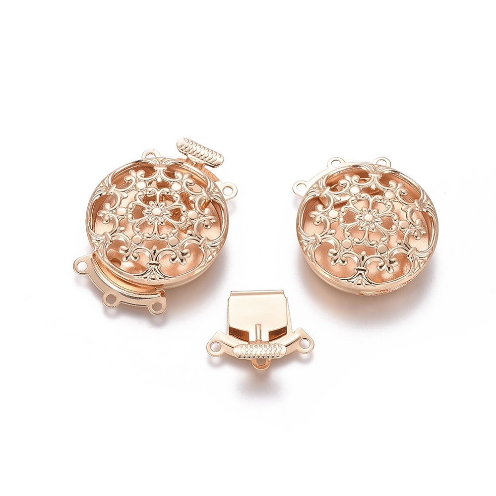 Body Jewelry Organizer - 10 Sets Brass Flower Multi-Strand Box