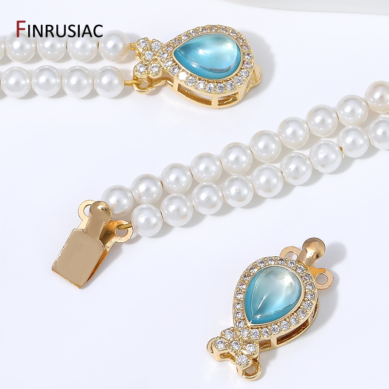 Body Jewelry Organizer - 18K Gold Plated Brass Pear Opal