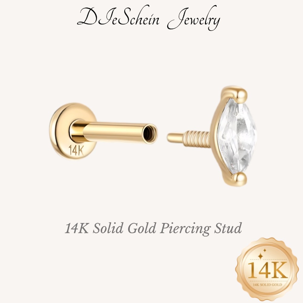 Body Jewelry Septum - DIeSchein 14K Solid Gold Cartilage Earring