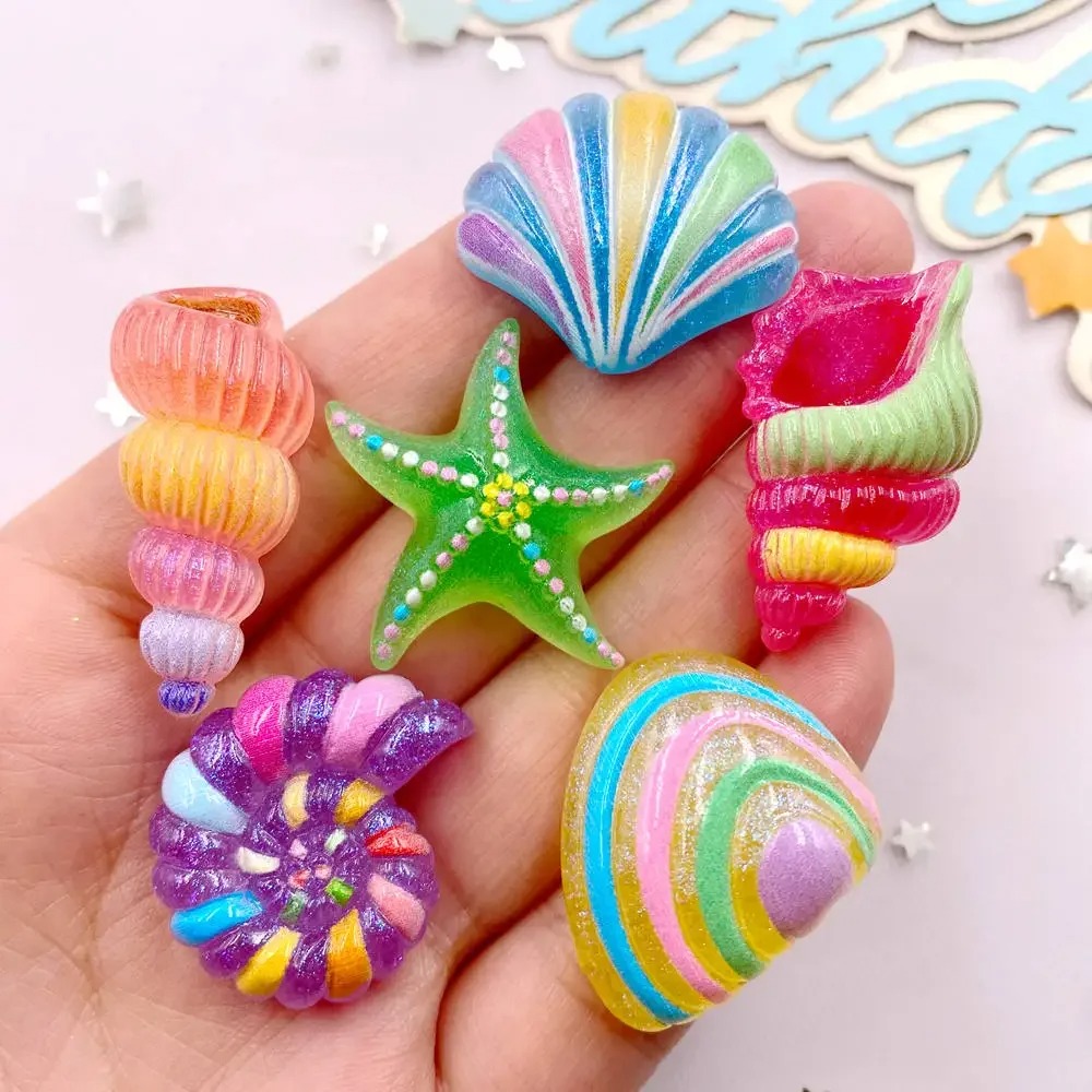 Star Flat Back - 6Pcs Kawaii Cartoon Sea Star &