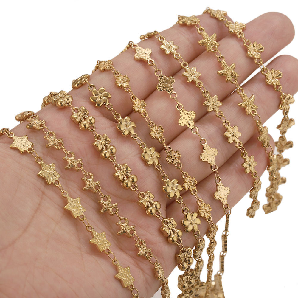 1Meter Stainless Steel Flower  - Body Jewelry Necklace 评论和价格