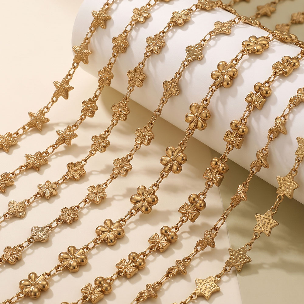 1Meter Stainless Steel Flower  - Body Jewelry Necklace 评论和价格