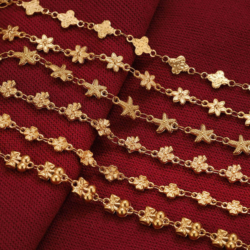 1Meter Stainless Steel Flower  - Body Jewelry Necklace 评论和价格