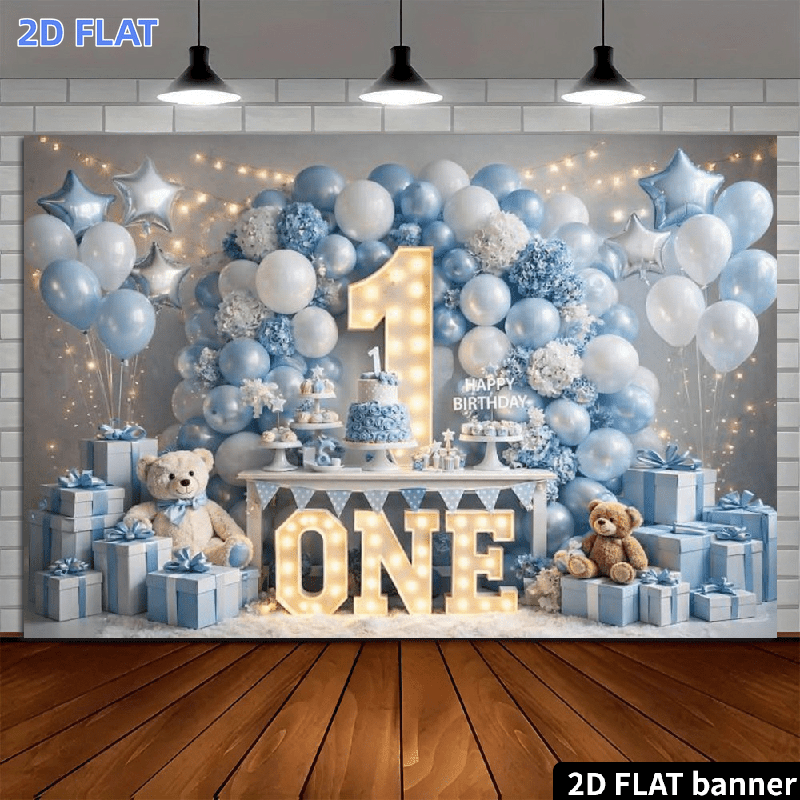 2D flat banner, 1 blue and whi - Star Flat Back 评论和价格