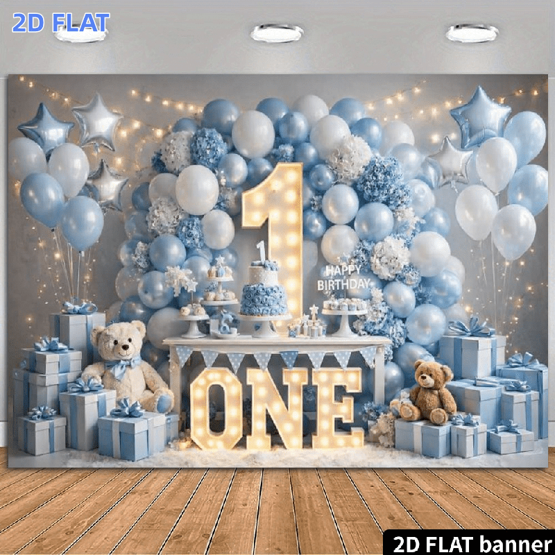2D flat banner, 1 blue and whi - Star Flat Back 评论和价格