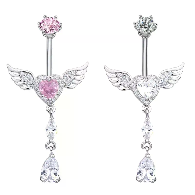 Wing Heart Belly Button Rings  - Body Jewelry Belly Button Rings 评论和价格