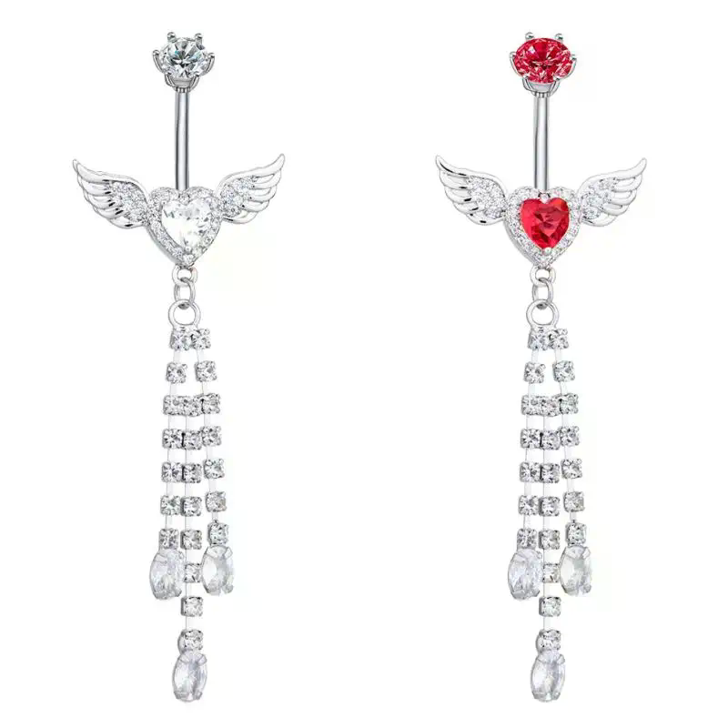 Wing Heart Belly Button Rings  - Body Jewelry Belly Button Rings 评论和价格