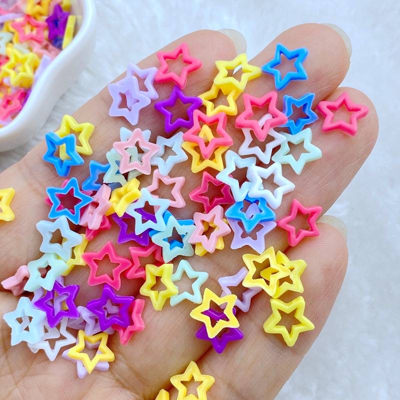 100Pcs New Cute Mini 8mm Macar - Star Flat Back 评论和价格
