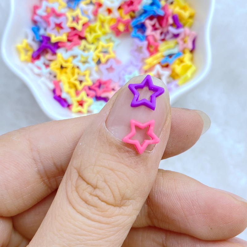 100Pcs New Cute Mini 8mm Macar - Star Flat Back 评论和价格