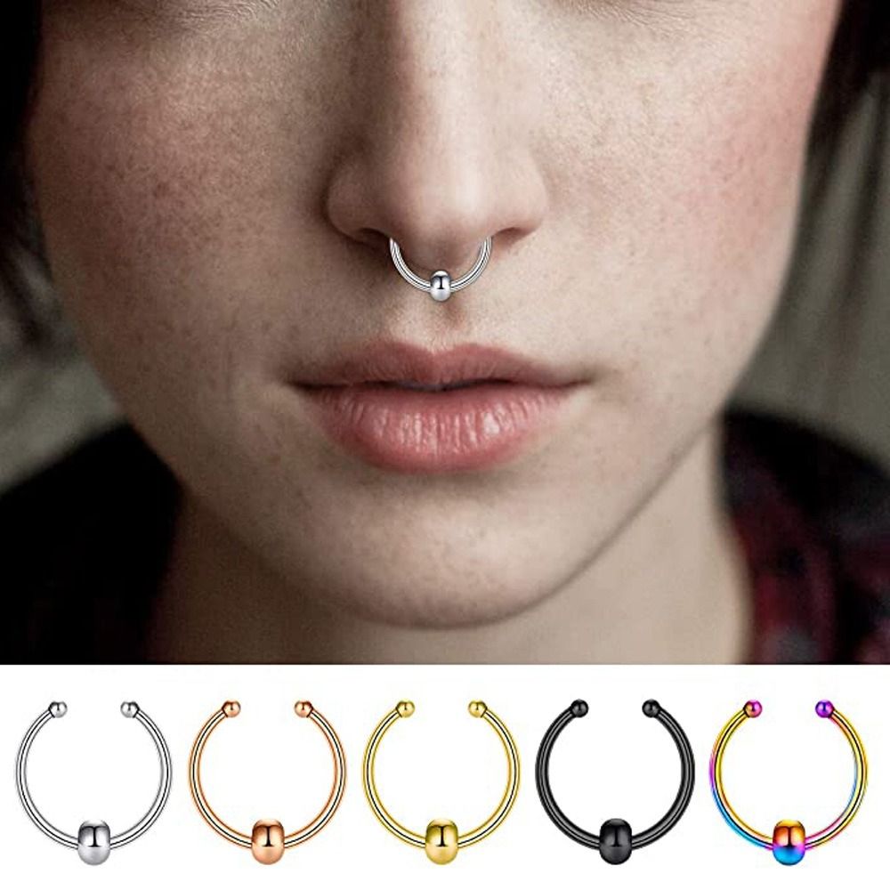 Trendy Metal Fake Nose Septum  - Body Jewelry Septum 评论和价格