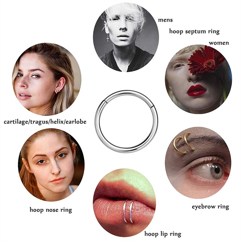 16G 316L Surgical Steel Hinged - Body Jewelry Septum 评论和价格