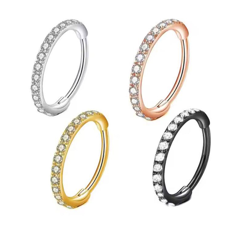 16G Clear CZ Nose Ring Hoop 31 - Body Jewelry Septum 评论和价格