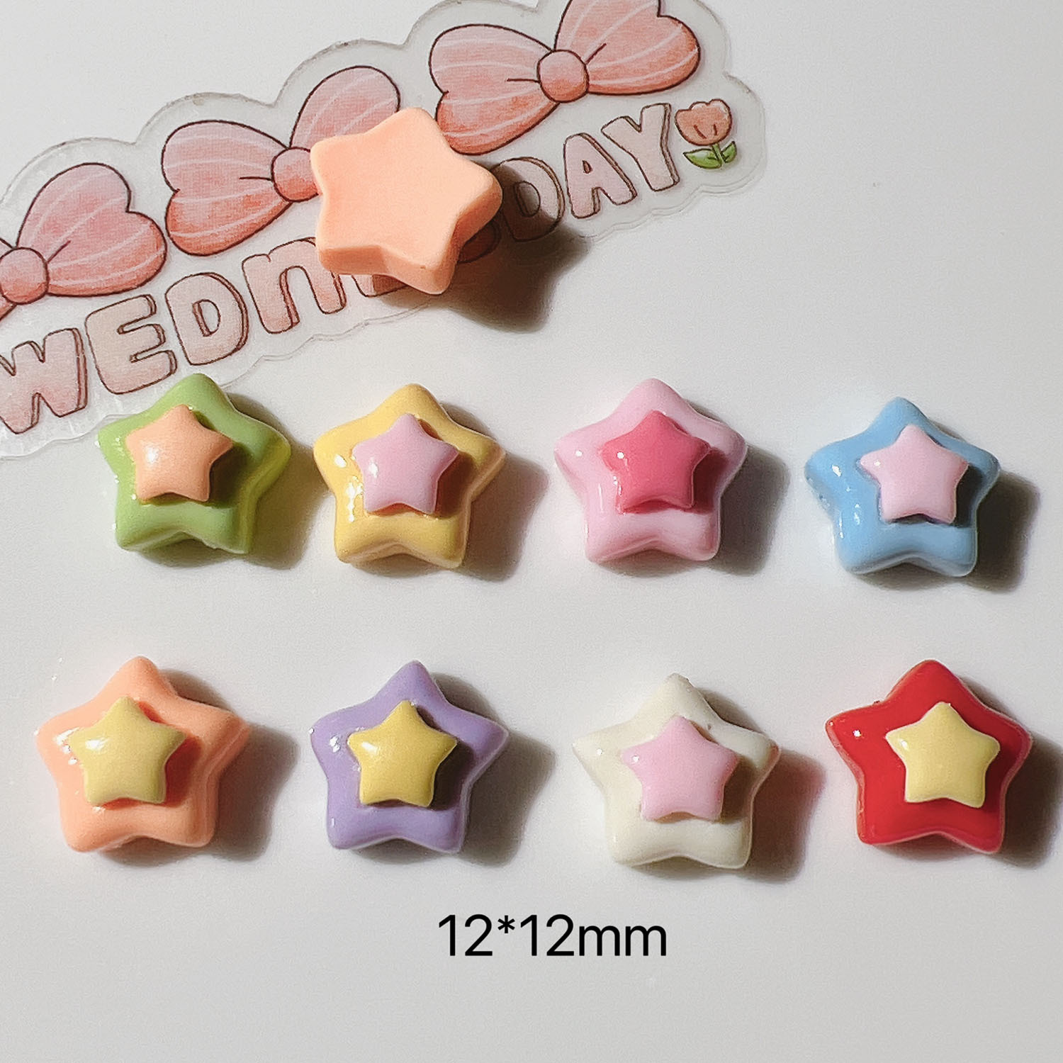 30Pcs Mini Double Layer Star R - Star Flat Back 评论和价格