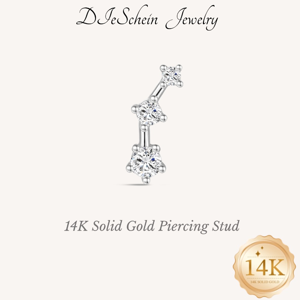 DIeSchein 14K Solid Gold CZ Ca - Star Flat Back 评论和价格