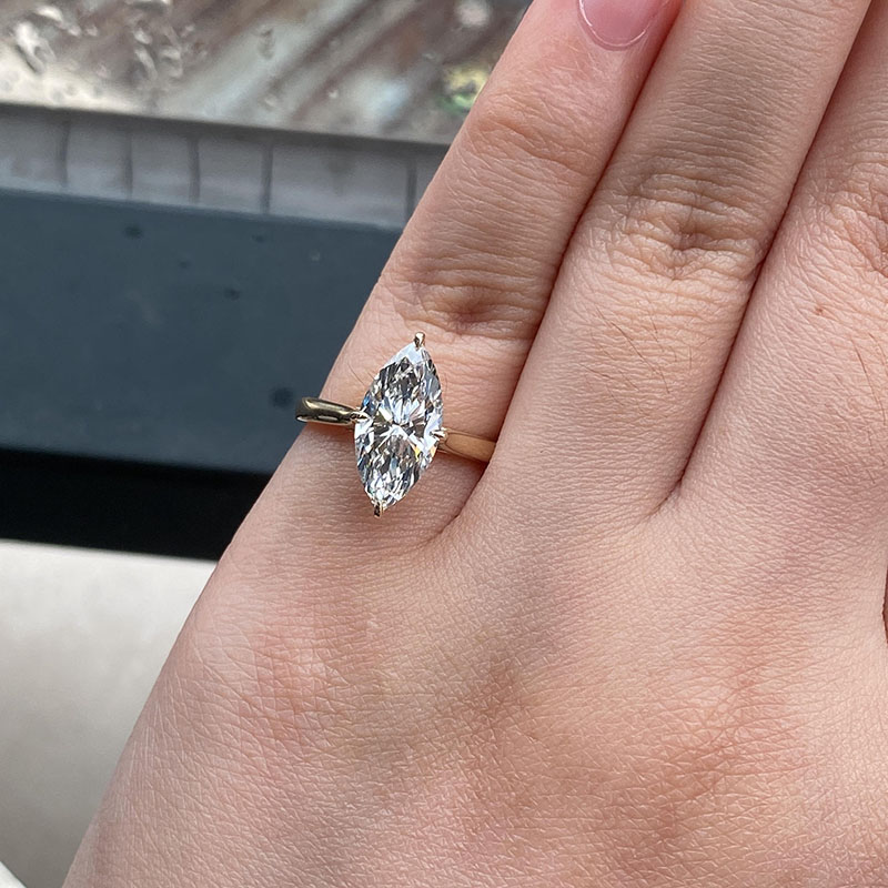 14K Yellow Gold Simple 2Ct EF/ - Body Jewelry Vch 评论和价格