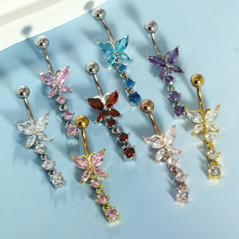 14GA Golden Butterfly with Dan - Body Jewelry Belly Button Rings 评论和价格