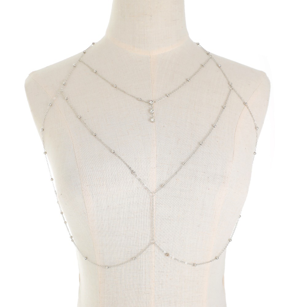 Sexy Crystal Chest Chain Harne - Body Jewelry Necklace 评论和价格