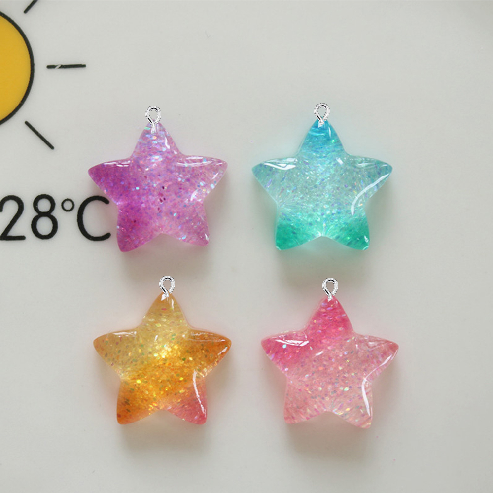 10PCS Gradient Star Series Fla - Star Flat Back 评论和价格