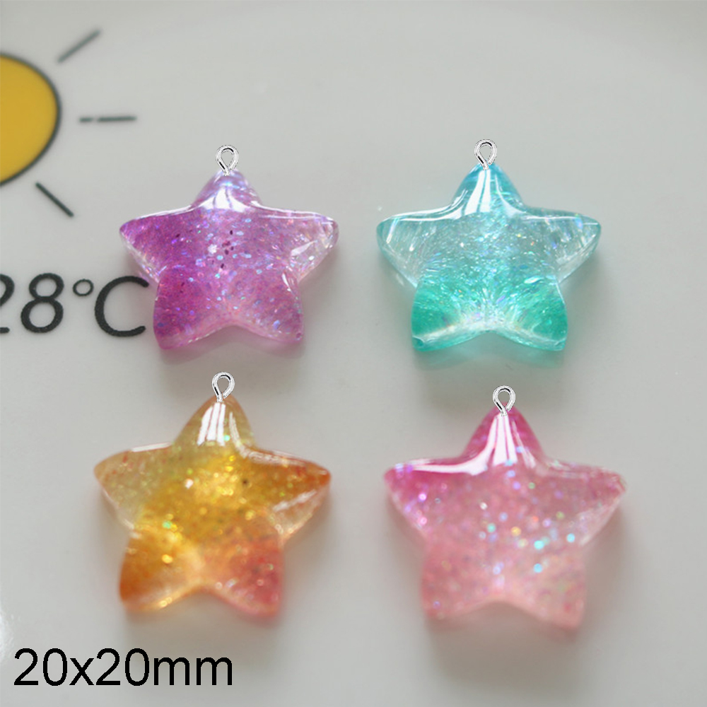 10PCS Gradient Star Series Fla - Star Flat Back 评论和价格