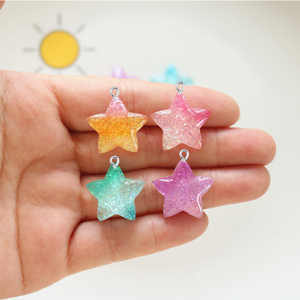 10PCS Gradient Star Series Fla - Star Flat Back 评论和价格