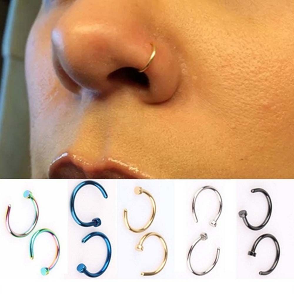Thin Septum C Shape Stud Earri - Body Jewelry Septum 评论和价格