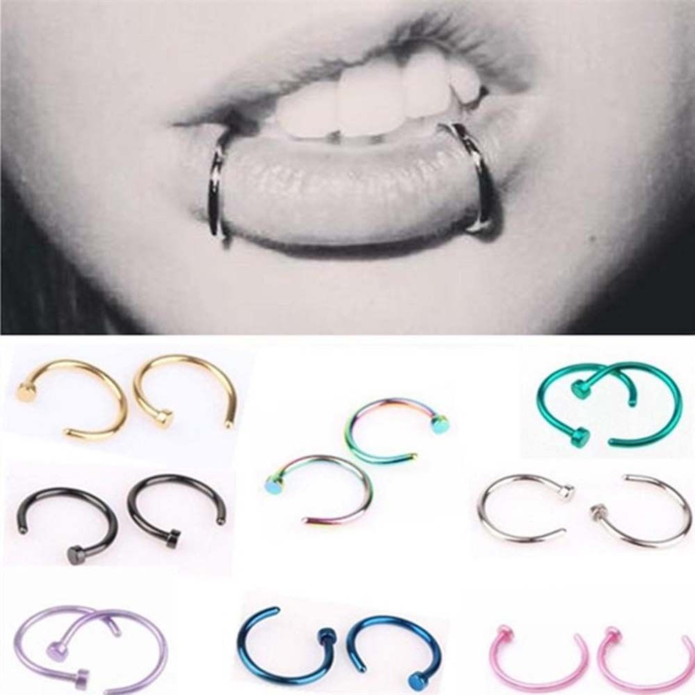 Thin Septum C Shape Stud Earri - Body Jewelry Septum 评论和价格