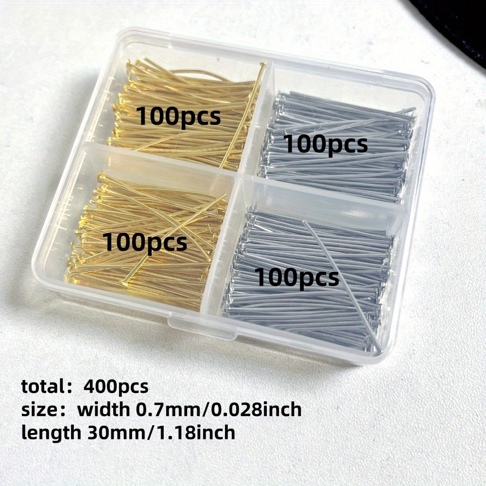 400pcs Mixed Iron Head Pins 30 - Body Jewelry Organizer 评论和价格