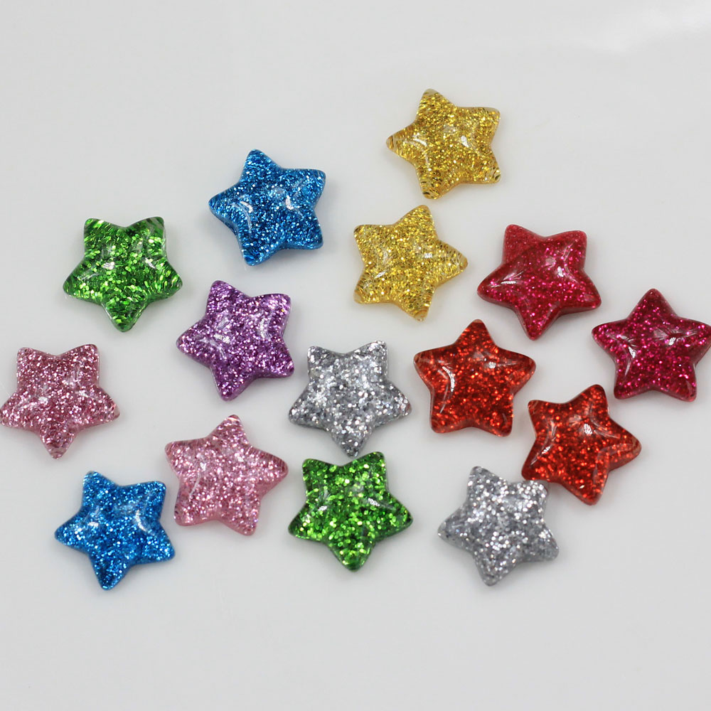 Wholesale 15mm Cute Glitter St - Star Flat Back 评论和价格