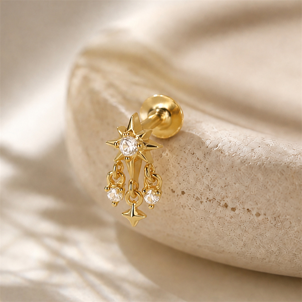 AIDE 925 Sterling Silver Octag - Star Flat Back 评论和价格