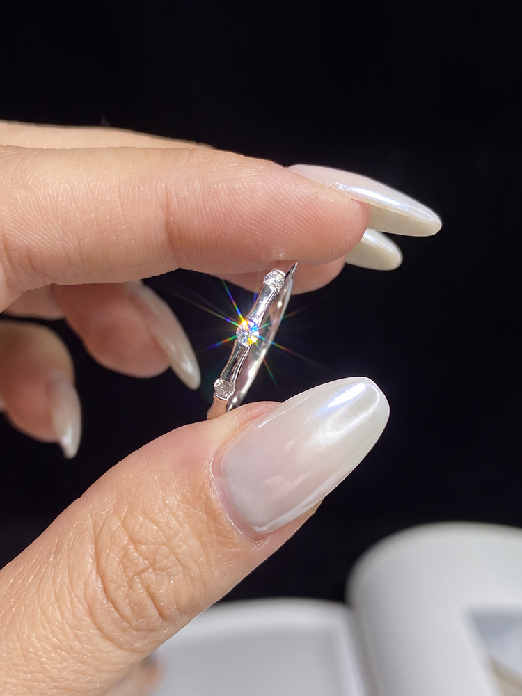 925 Sterling Silver Real Moiss - Body Jewelry High Quality 评论和价格