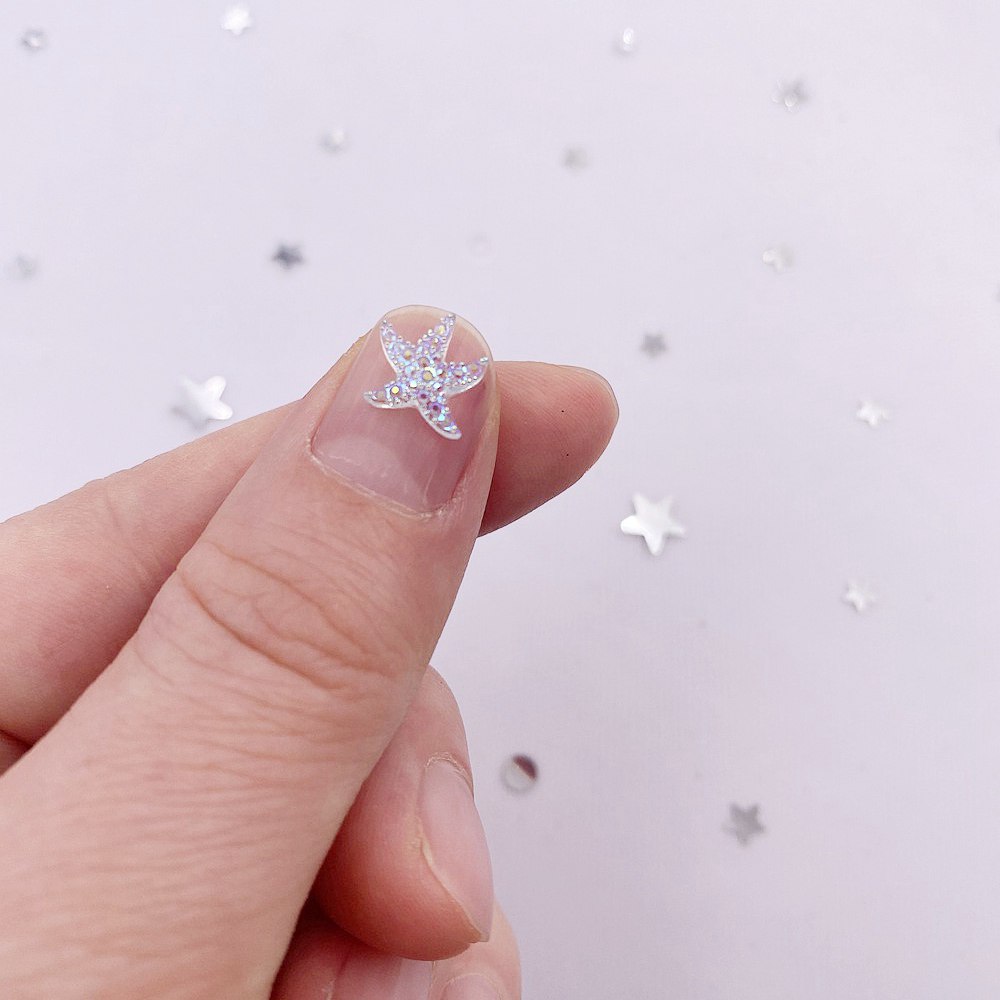 10mm Mini Shiny Star Nail Art  - Star Flat Back 评论和价格