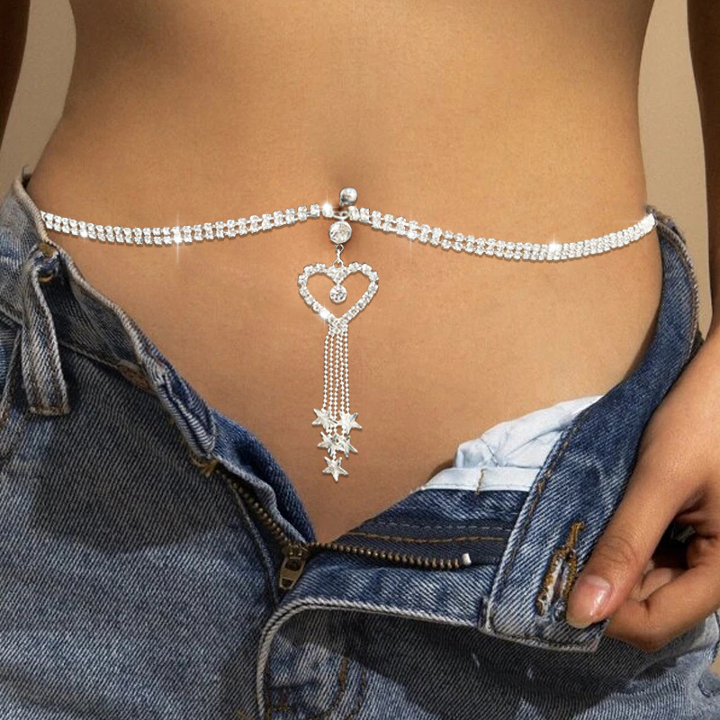GLAMing Boho Heart Dangle Rhin - Body Jewelry Belly Button Rings 评论和价格