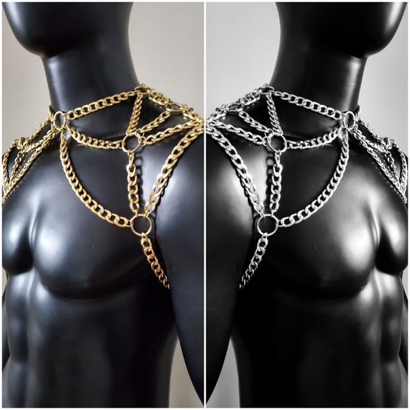 Punk Men Shoulder Body Chain B - Body Jewelry Necklace 评论和价格