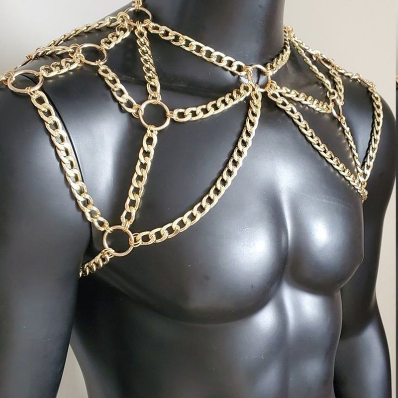 Punk Men Shoulder Body Chain B - Body Jewelry Necklace 评论和价格