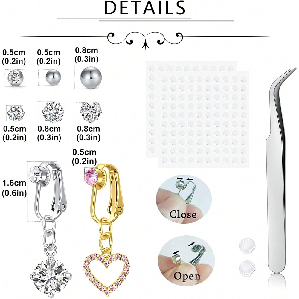 Gold Fake Belly Piercing Cubic - Body Jewelry Belly Button Rings 评论和价格