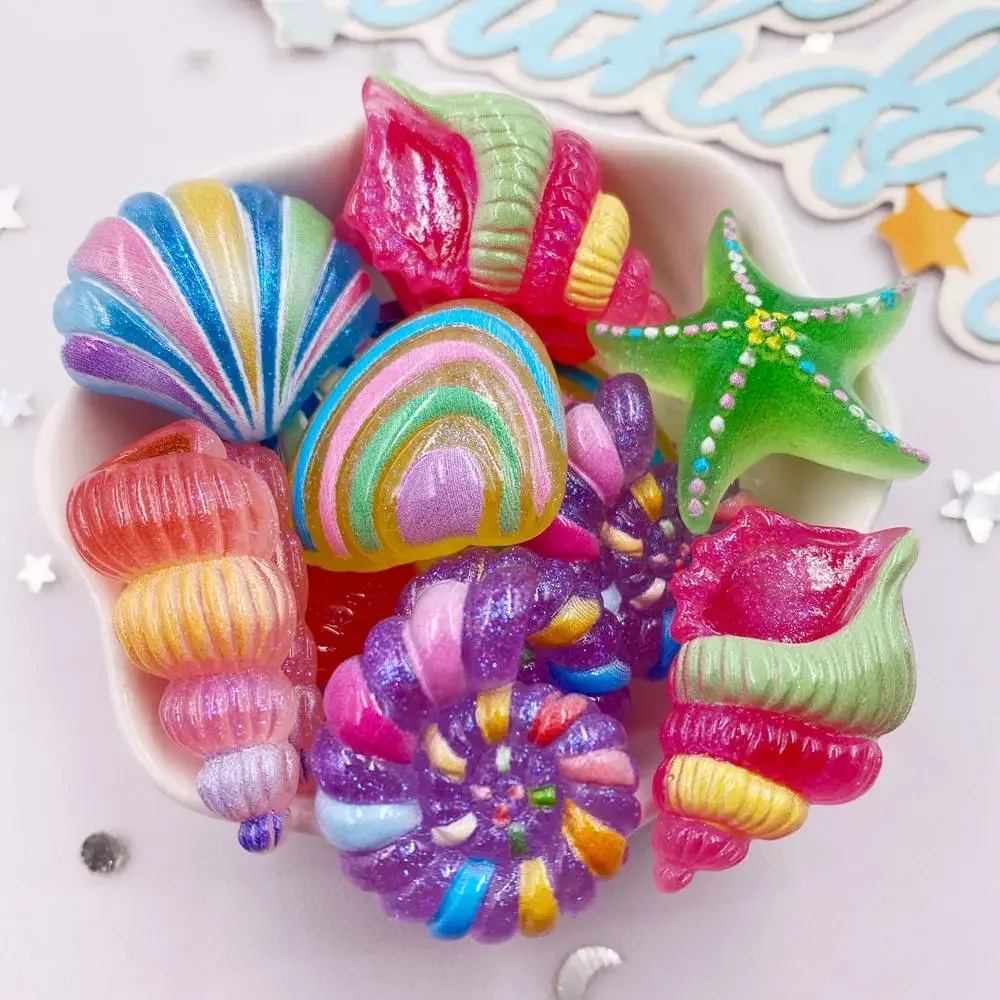 6Pcs Kawaii Cartoon Sea Star & - Star Flat Back 评论和价格