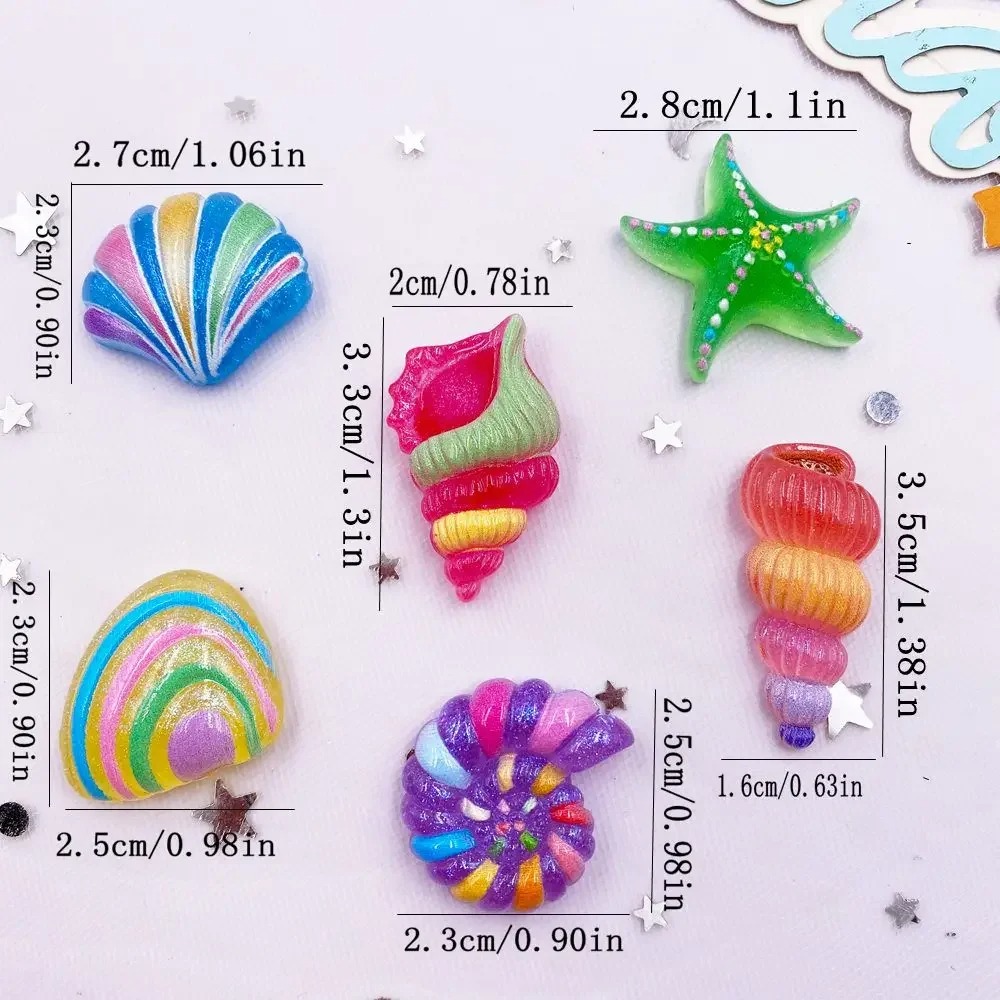 6Pcs Kawaii Cartoon Sea Star & - Star Flat Back 评论和价格