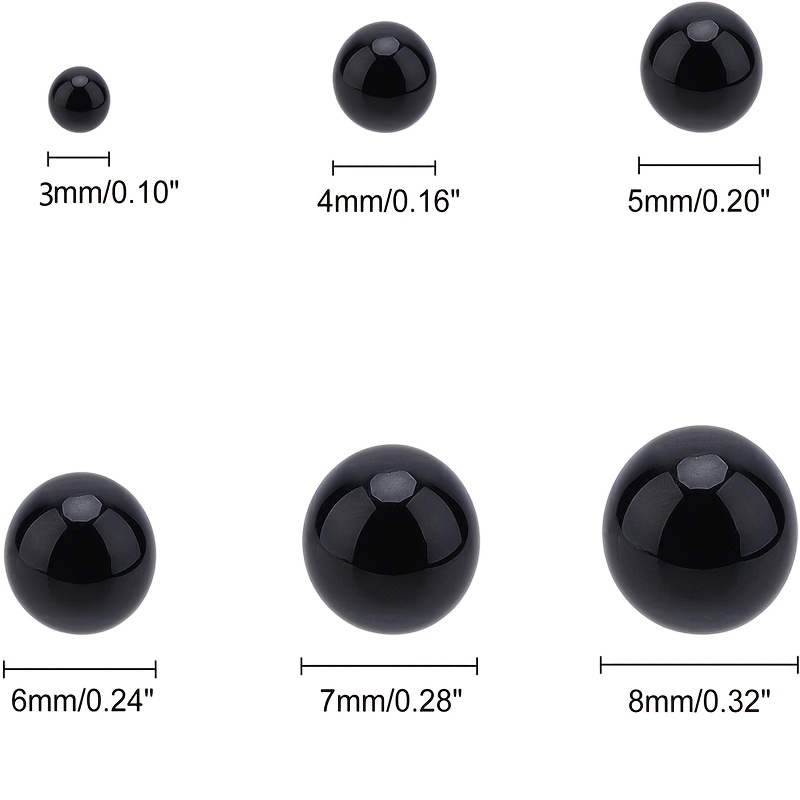 1100pcs 3/4/5/6/7/8mm black ro - Body Jewelry Organizer 评论和价格
