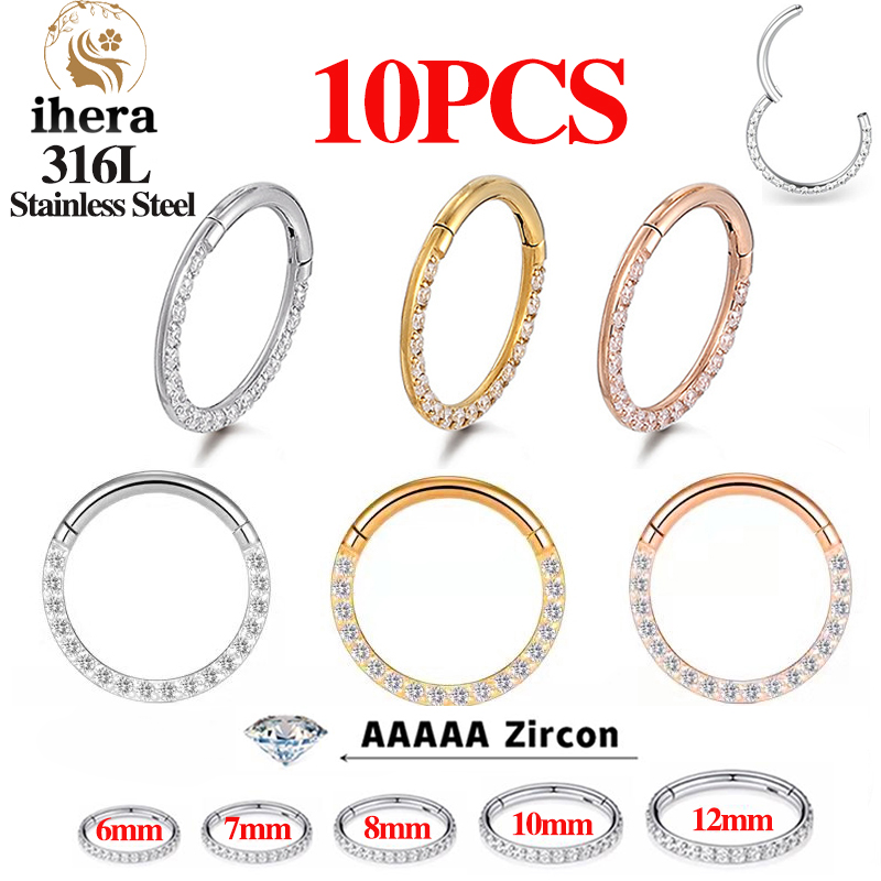 1/10PCS Stainless Steel Nose R - Body Jewelry Septum 评论和价格