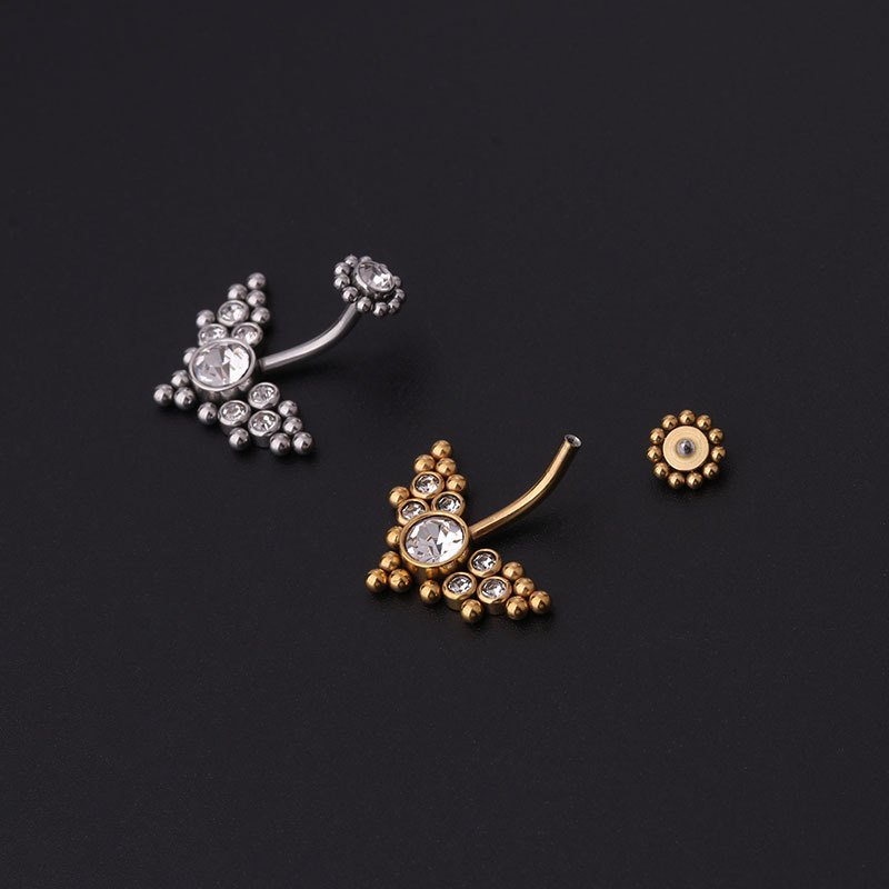 Zircon Golden Belly Button Rin - Body Jewelry Belly Button Rings 评论和价格