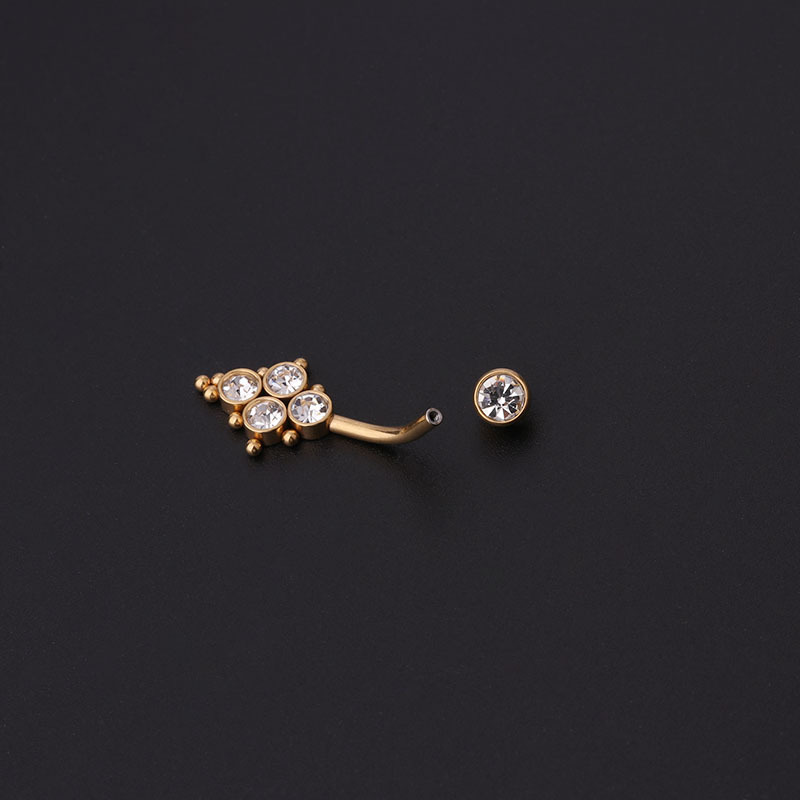 Zircon Golden Belly Button Rin - Body Jewelry Belly Button Rings 评论和价格