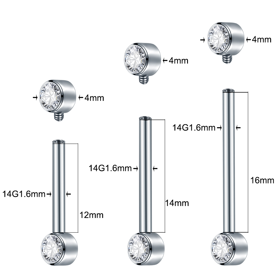 1/5Pcs Implant Grade Titanium  - Body Jewelry Implant Grade 评论和价格
